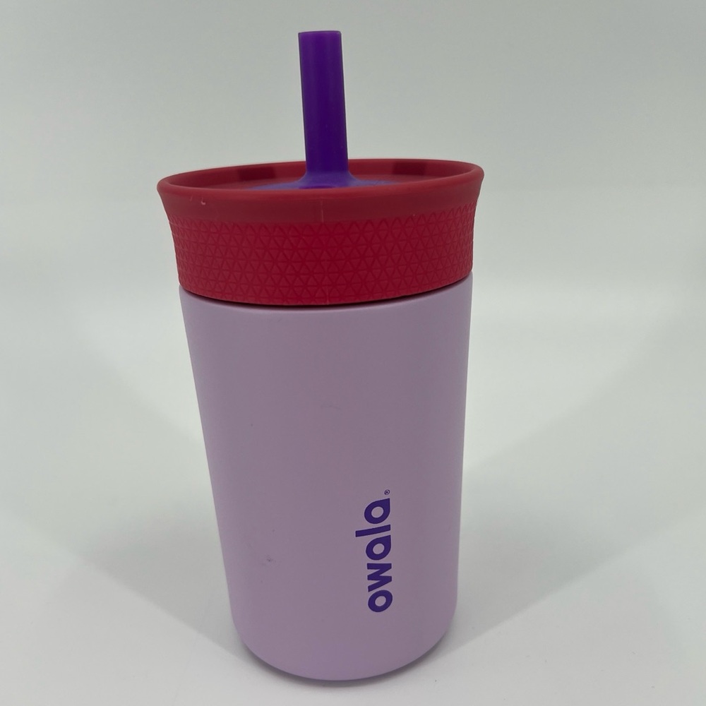 Owala Kids Tumbler Sippy Travel Cup with Straw Stainless Steel 12oz Lilac Rocket